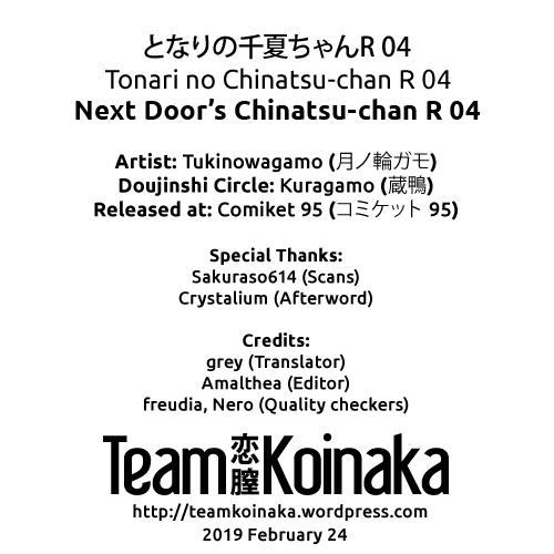 (C95) [Kuragamo (Tukinowagamo)] Tonari no Chinatsu-chan R 04 | Next Door's Chinatsu-chan R 04 [English] [Team Koinaka] 26