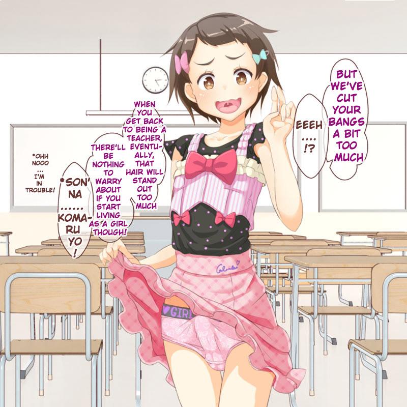 Cartoon Sensei! Kounai de "Jojisou" Shitemite! | Teacher! Try dressing up as a girl in school! - Original Lesbian Porn - Page 25